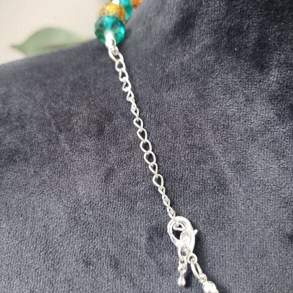 Womens Gorgeous Multicolor Crystal Beaded Collar Necklace with Lobster Clasp - Picture 6 of 7